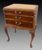Early 20th c. Carved Walnut Footed Cutlery Chest