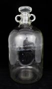 Large Vintage Glass Laboratory Winchester Bottle with Stopper