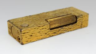 Dunhill Swiss-Made Gold-Plated “Bark” Finish Lighter, c.1965