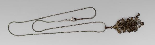 Silver Filigree Pendant on Chain