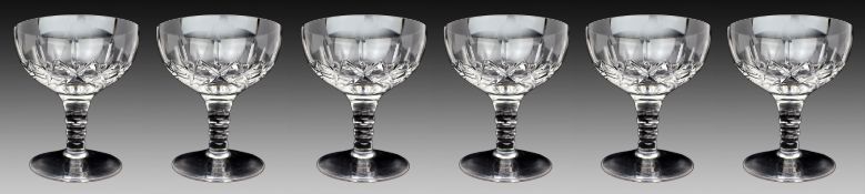 Set of 6 Stuart Crystal Carlingford Champagne Saucers
