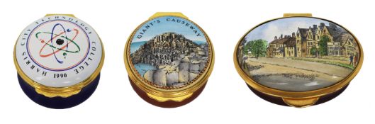 Collection of 3 Vintage Enamel Pill Boxes Halcyon Days