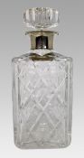Cut Glass Silver Mounted Decanter