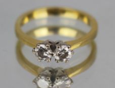 Vintage 18ct Gold Twin Diamond Ring