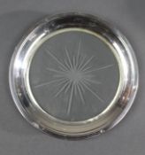 Vintage Silver Plated Etched Crystal Wine Coaster