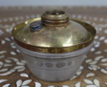 Victorian Frosted Glass and Brass Oil Lamp Font c.1900
