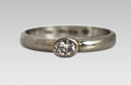 Vintage Oval Diamond Platinum Ring
