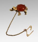 Mid-20th Century 9ct Gold Rhino Brooch