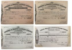 Vintage Railway Stock Certificates (4 Pieces) – (1930)