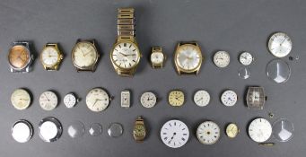 Collection of Antique & Vintage Watch Movements Parts