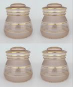 4 x Turned Pink Glass Lampshades