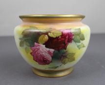 Antique Royal Worcester Hand-Painted Rose Vase – F132 (Date Code 1912)