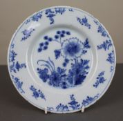 18th Century Delft Blue and White Floral Plate, c.1770