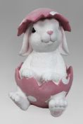 Hand Painted Decorative Easter Bunny Pink Egg