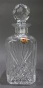 Vintage Cheviot British Crystal Square Shaped Spirit Decanter