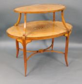 Late Victorian Two Tier Sheraton Revival Satinwood Étagère Table c.1890
