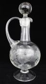 Fine Etched Crystal Claret Jug Decanter