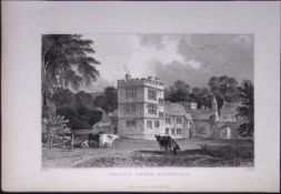 Cornwall Calstock Cotele House Antique 193 Years-Old Steel-Engraving-28