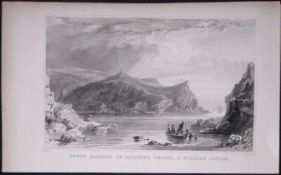 Cornwall Fowley Harbour St Saviours Chapel Antique 193 Years-Old Steel-Engraving-44