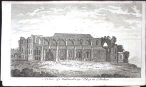 Wiltshire Malmsbury Abbey Rare Georgian Copper Antique 1776 Engraving-117.
