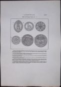 Cornwall Seals of Borough Towns Rare 211 Year-Old Antique Copper Plate Etching 1.