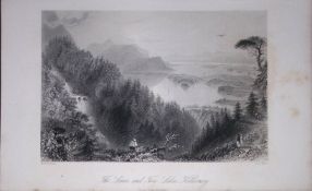 Ireland Torc Waterfall & Lower Lake Killarney Antique 183 Years-Old Steel-Engraving-24.