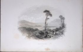Ireland Rostrevor Co Down Antique 183 Years-Old Steel-Engraving-45
