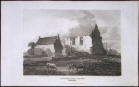 Minster Lovel Priory Oxfordshire Antique 212 Years-Old Steel-Engraving-60
