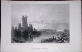 Ireland Ross Castle Killarney Antique 183 Years-Old Steel-Engraving-32. The Scenery and Antiquiti...
