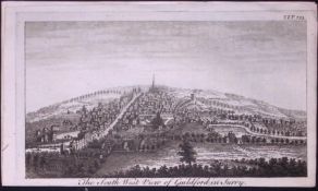 Surrey Guildford Town Rare 1776 Georgian Copper Plate Antique Engraving -78