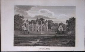 Blicking Hall Norfolk Antique 216 Years-Old Georgian Steel-Engraving-436