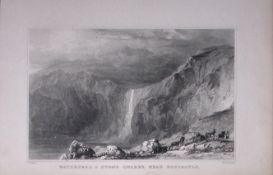 Cornwall Boscastle Waterfall & Stone Quarry Antique 193 Years-Old Steel-Engraving-16