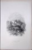 Ireland Lismore Castle Waterford Antique 183 Years-Old Steel-Engraving-38.