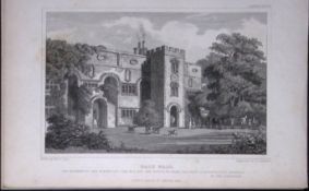 Liverpool Hale Hall Antique 195 Years-Old Steel-Engraving-41
