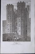 Oxburgh Hall Norfolk Antique 216 Years-Old Georgian Steel-Engraving-420