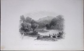 Ireland Meeting of The Waters Wicklow Antique 183 Years-Old Steel-Engraving-16.