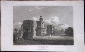 London Tottenham Bruce Castle Antique 200 Years-Old Steel-Engraving-98