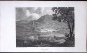 Bala Lake Gwynedd Wales Antique 213 Years-Old Georgian Steel-Engraving-208