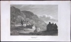 View of Barmouth Wales Antique 213 Years-Old Georgian Steel-Engraving-205.