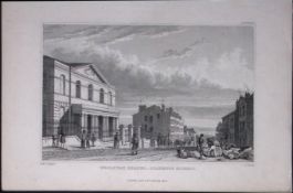 Liverpool Paradise Street Unitarian Chapel Antique 195 Years-Old Steel-Engraving-48
