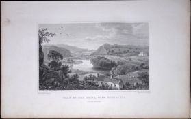 Wales Newcastle Vale of The Teify Antique 166-Year-Old Steel Engraving-52.