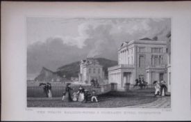 Teignmouth Reading Rooms Devonshire Antique 193 Years-Old Steel-Engraving-53