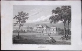 Harewood West Yorkshire Antique 213 Years-Old Steel-Engraving-31