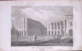 Liverpool Lancashire Exchange Buildings Antique 218 Years-Old Steel-Engraving-9