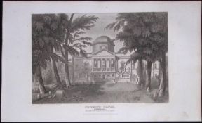 London Chiswick House Antique 200 Years-Old Steel-Engraving-114