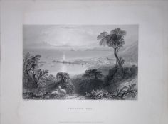 Wales View of Swansea Bay WH Bartlett 1842 Antique Steel Engraving-207.