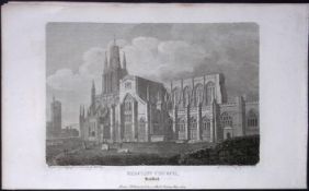Redcliff Church Bristol Antique 224 Years-Old Georgian Steel-Engraving-496