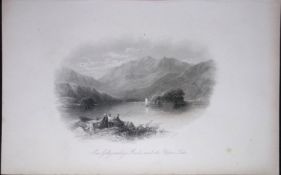 MacGillycuddy’s Reeks & Upper Lake Killarney Antique 183 Years-Old Steel-Engraving-22.