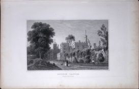 Wales Ruthin Castle Denbighshire Antique 166-Year-Old Steel Engraving-36.