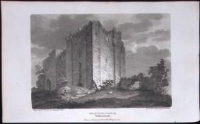 Brougham Castle Cumbria Antique 211 Years-Old Georgian Steel-Engraving-213